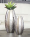 Dinesh - Silver Finish - Vase Set (Set of 2) Capital Discount Furniture Home Furniture, Furniture Store