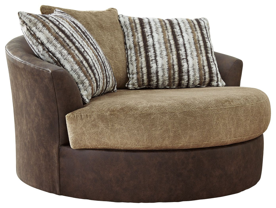 Alesbury - Chocolate - Oversized Swivel Accent Chair Capital Discount Furniture Home Furniture, Furniture Store