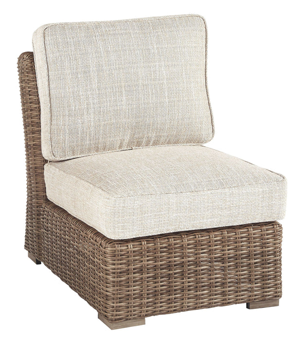 Beachcroft - Beige - Armless Chair W/Cushion Capital Discount Furniture Home Furniture, Furniture Store