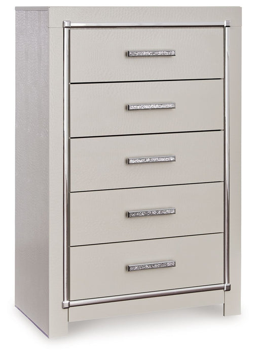 Zyniden - Silver - Five Drawer Chest Capital Discount Furniture Home Furniture, Furniture Store