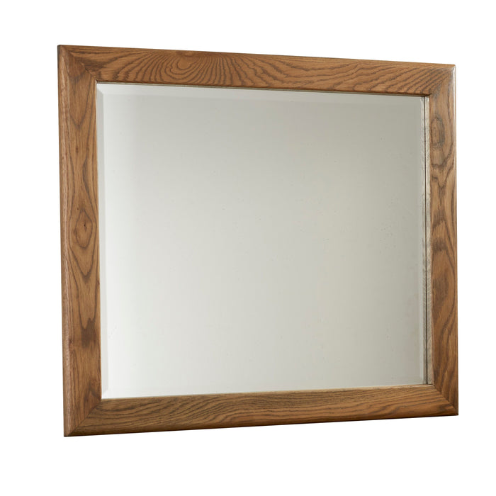 Crafted Oak - Landscape Mirror, Beveled Glass - Dark Brown Capital Discount Furniture Home Furniture, Furniture Store
