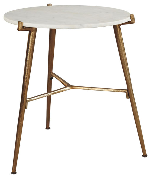 Chadton - White / Gold Finish - Accent Table Capital Discount Furniture Home Furniture, Furniture Store