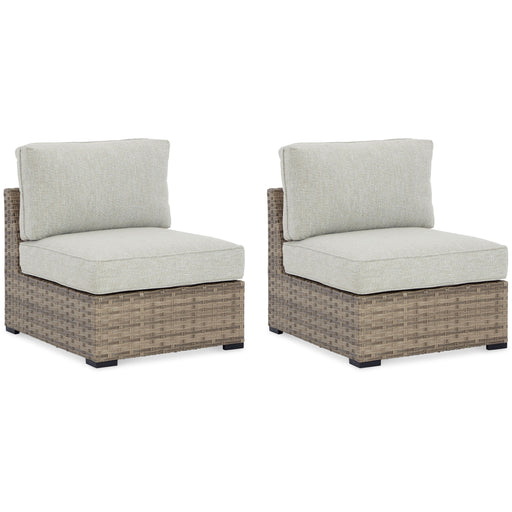 Calworth - Beige - Armless Chair W/Cushion (Set of 2) Capital Discount Furniture Home Furniture, Furniture Store