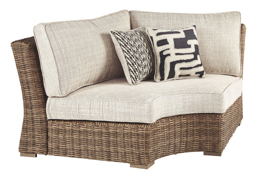 Beachcroft - Beige - Curved Corner Chair W/Cushion Capital Discount Furniture Home Furniture, Furniture Store