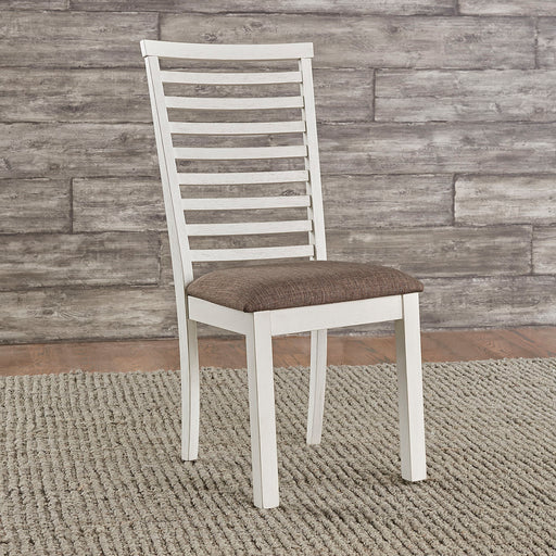 Brook Bay - Upholstered Ladder Back Side Chair - White Capital Discount Furniture Home Furniture, Furniture Store