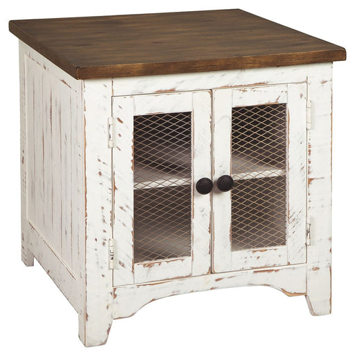 Wystfield - White / Brown - Rectangular End Table - 2 Doors Capital Discount Furniture Home Furniture, Furniture Store