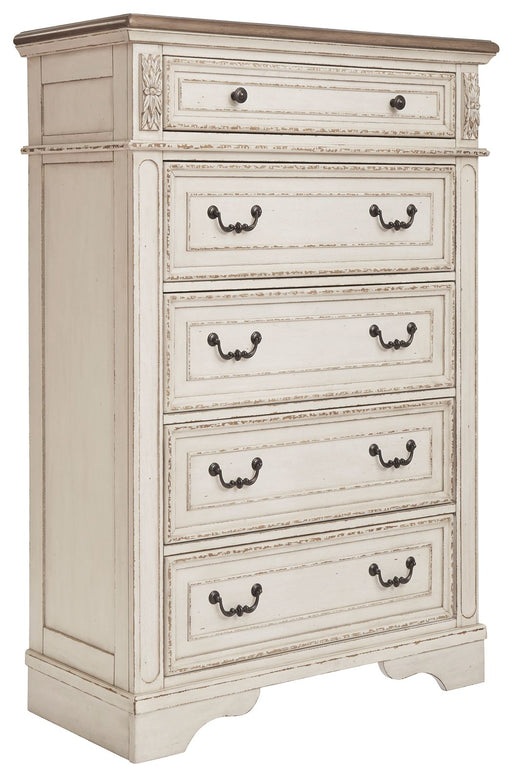 Realyn - White / Brown / Beige - Five Drawer Chest Capital Discount Furniture Home Furniture, Furniture Store