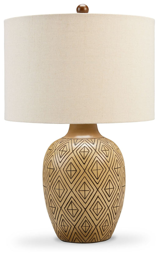 Jairgan - Tan / Black - Poly Table Lamp (Set of 2) Capital Discount Furniture Home Furniture, Furniture Store